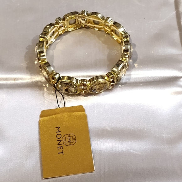 NWT Monet gold-tone necklace, bracelet, and drop earring set brown/smoky quartz - Picture 7 of 16